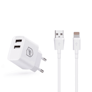 KIT CARREGADOR FLEX + CABO DINAMIC LIGHTNING / USB BRANCO 1M