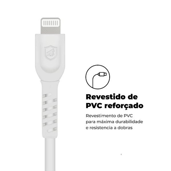 CABO DUAL SHOCK Gorila Shield LIGHTNING / TIPO C - 1,2M BRANCO - Image 2
