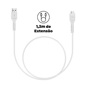 CABO DUAL SHOCK - BRANCO - TIPO C / USB - 1,2M