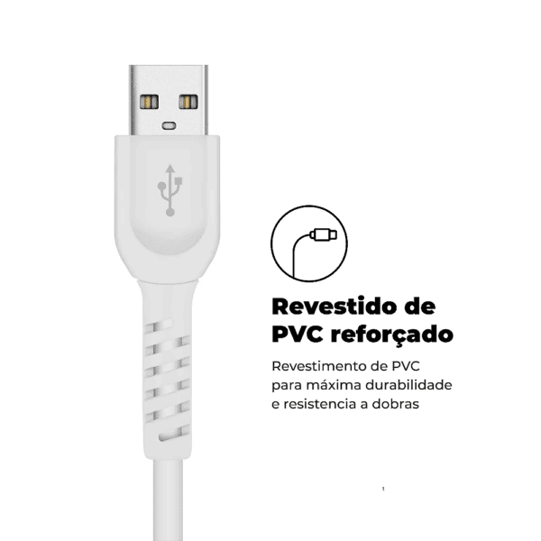 CABO DUAL SHOCK - BRANCO - TIPO C / USB - 1,2M - Image 2