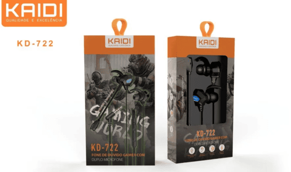 Fone de Ouvido Gamer Com Duplo Microfone kd-722