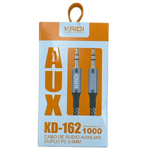 Cabo De Áudio Auxiliar Duplo P2 KAIDI KD-162