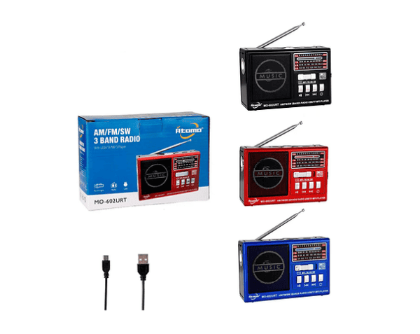 AM/FM/SW 3 BAND RADIO ÁTOMO MO-602URT
